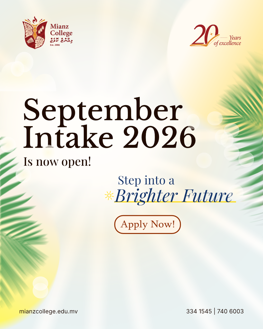 Mianz College September Intake 2026